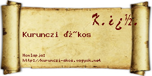 Kurunczi Ákos névjegykártya