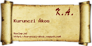 Kurunczi Ákos névjegykártya